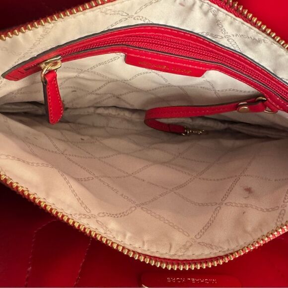 Michael Kors Red and Brown Large Mercer Tote - Picture 6 of 7